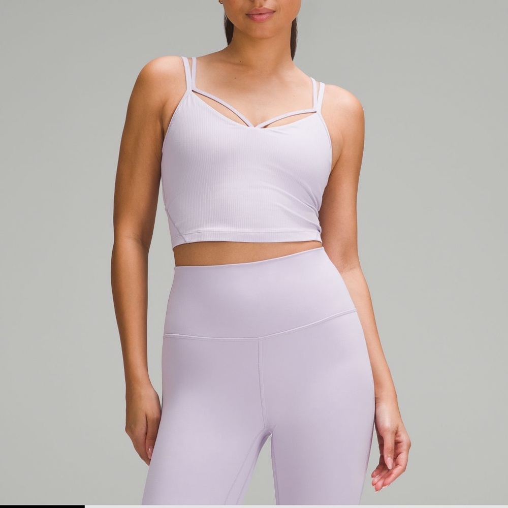 lululemon athletica Lavender Ribbed Strappy Crop Tank